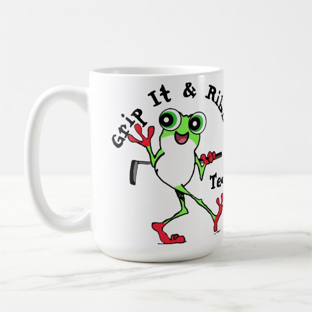Mug Frog Golfing Grip It et Ribbit Funny Personnalisé (Gauche)