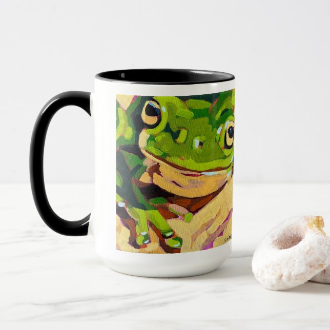 Mug Frog Painting - Gift for Animal Lovers (Avec donut)