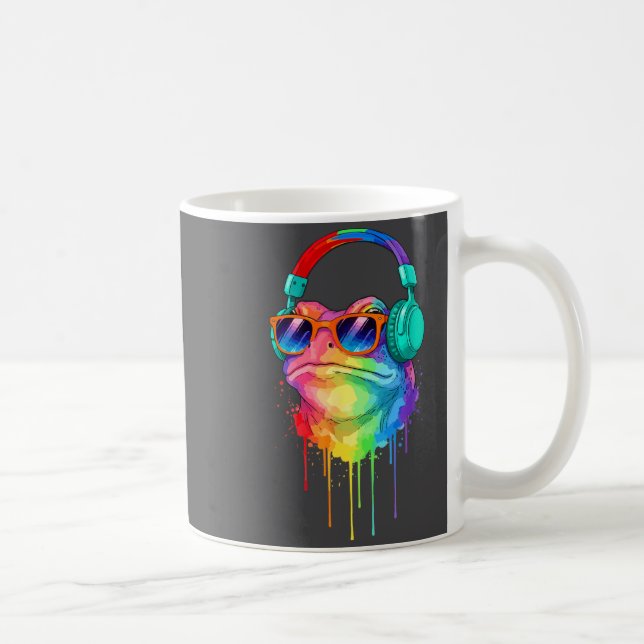Mug Frog Wearing Headphones And Sungles Edm Rave Desig (Droite)