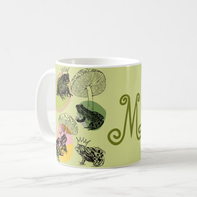 Mug Frogcore et Champignons Aiment Monogramme esthétiq (Devant gauche)