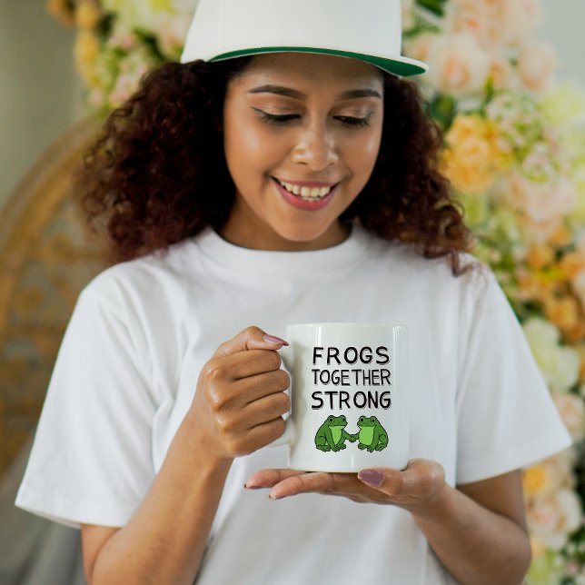 Mug Frogs Together Strong Portland Frog Protest (Créateur téléchargé)