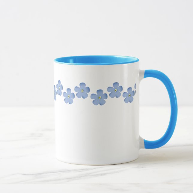 Mug Frontière bleue de fleur (Droite)