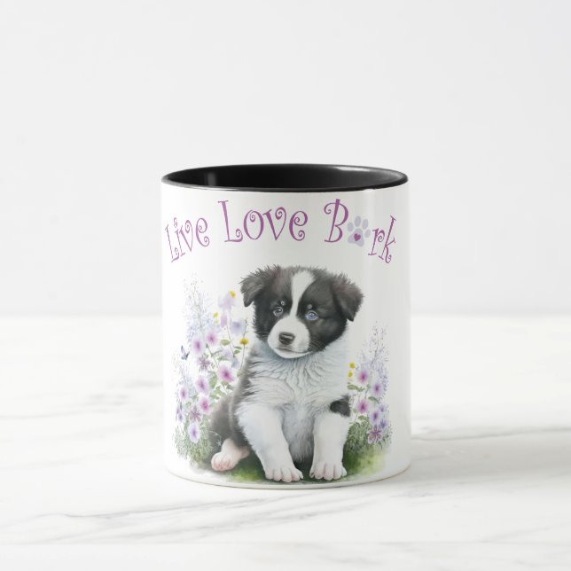 Mug Frontière Collie Chien Maman Floral (Centre)
