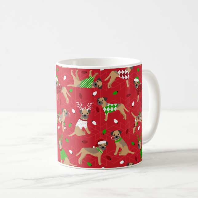 Mug Frontière de Noël Terrier (Devant droit)