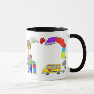 Mug Frontière des icônes scolaires