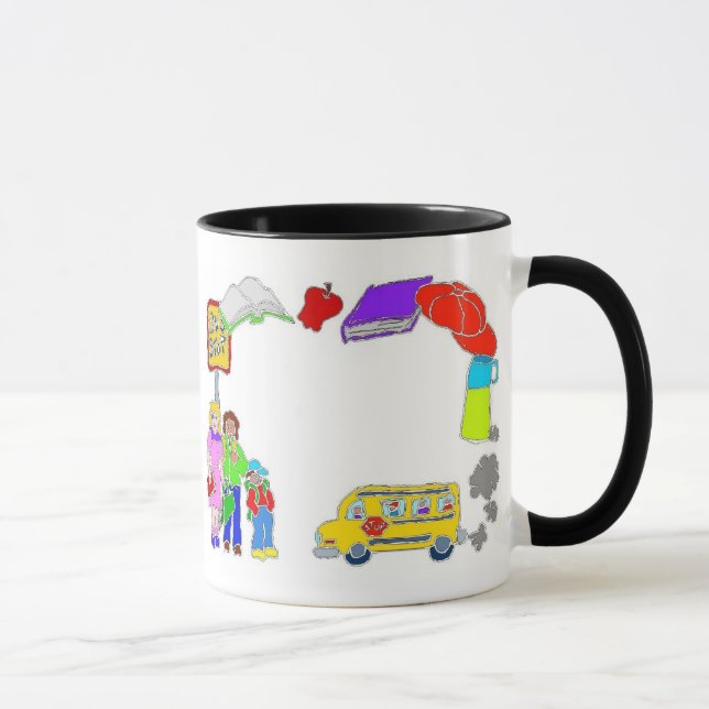 Mug Frontière des icônes scolaires (Droite)