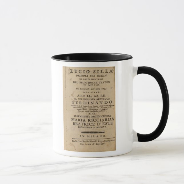 Mug Frontispice Lucio Silla de Mozart de ' (Droite)
