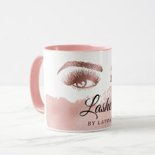 Mug Fronts roses de mascara d'or de maquilleur de