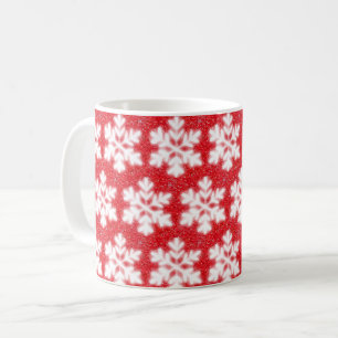 Mug Frosty red North Pole snowflakes   sparklinw