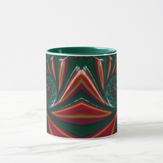 Mug Frotté 3D brillant vert rouge Noël ~ (Centre)