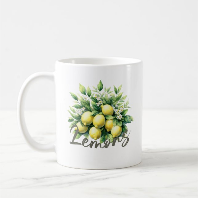 Mug Fruit d'aquarelle de citrons Botanique (Gauche)