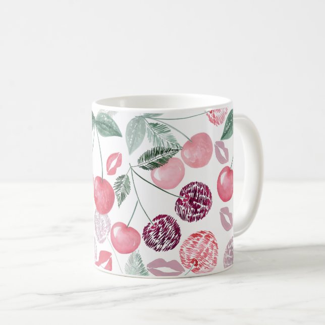 Mug Fruit de cerise rouge élégant (Devant droit)