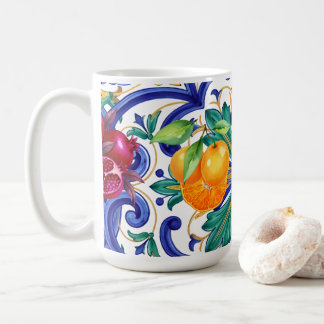 Mug fruit de citron de mosaïque méditerranéenne 
