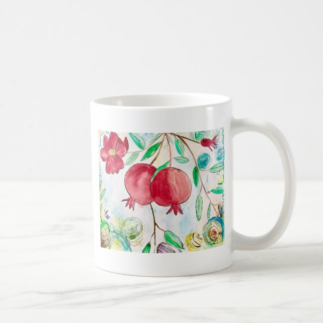 Mug Fruit de grenade Aquarelle Méditerranée saine (Droite)