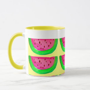 Mug Fruit de pastèque rose juteux motif au citron