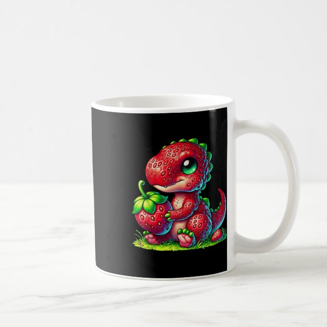 Mug Fruit d'été aux fraises mignonnes Dinosaure T Rex (Droite)