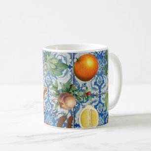 Mug Fruit d'été méditerranéen & Mosaïque Bleue Blanc