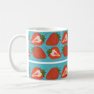 Mug Fruit fraise : Motif Répété sans couture.