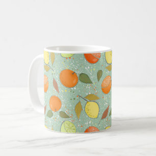 Mug Fruit motif aux citrons, oranges