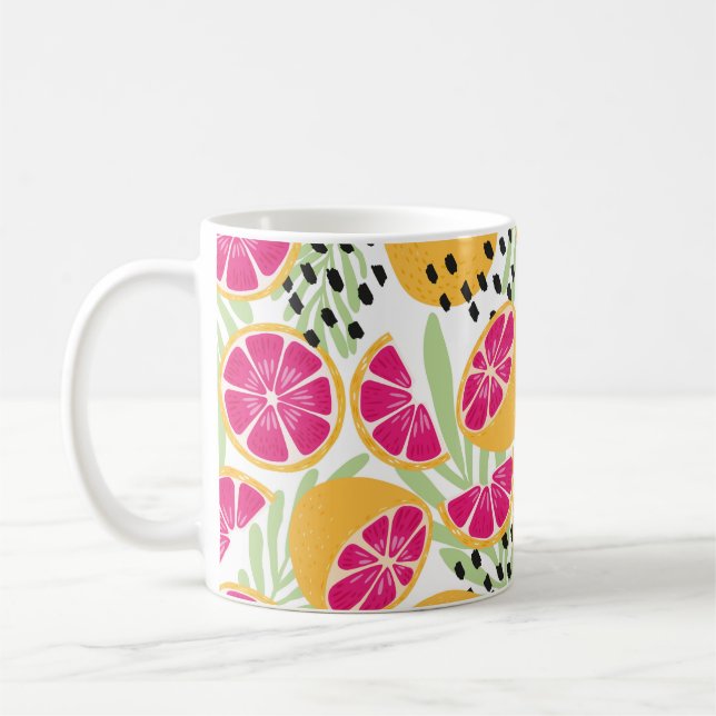Mug Fruit sans couture motif, pamplemousse à l tropica (Gauche)