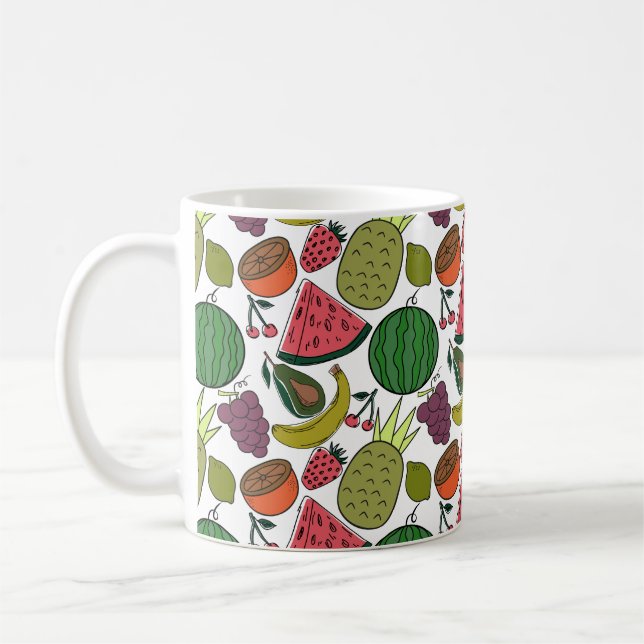 Mug Fruit seamless pattern | Fruit surface pattern 15 (Gauche)