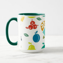 Fruits blancs colorés Monogramme Anniversaire