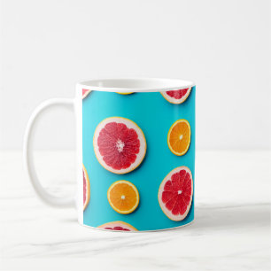 Mug Fruits colorés motif d'orange frais et de raisin