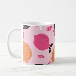 Mug Fruits d'agrumes, motif textile vintage.