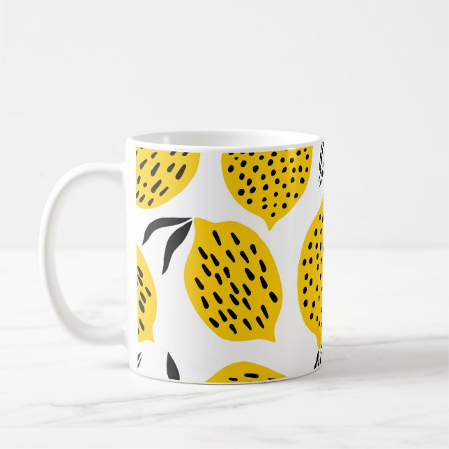 Mug Fruits de citron : design vintage et transparent. (Gauche)