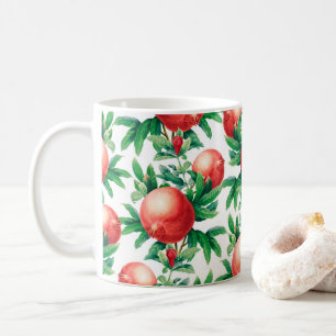 Mug Fruits de grenade rouge et Feuilles verts