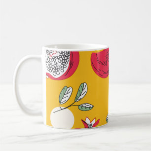 Mug Fruits de grenat : Motif Vintage à main.