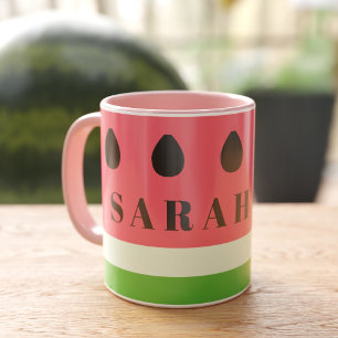 Mug Fruits de pastèque Graines de café rose et vert