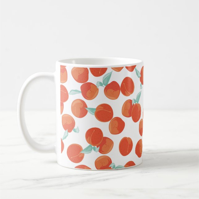 Mug Fruits de pêche, motif d'été. (Gauche)