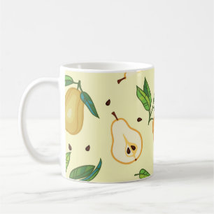 Mug Fruits de poires jaunes : Illustration Vintage.