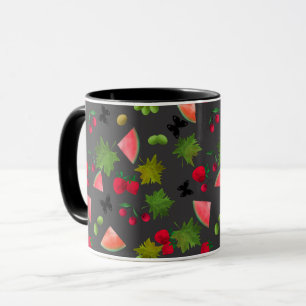 Mug Fruits et Baies Fraîches Sans Couture Aquarelle Ca