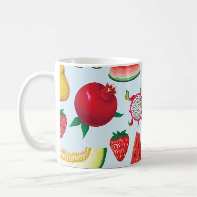 Mug Fruits Exotiques : Imprimé tendance sans couture. (Gauche)