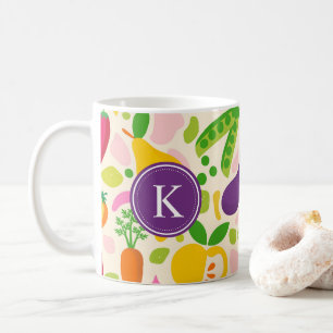 Mug Fruits Légumes Monogramme Coloré