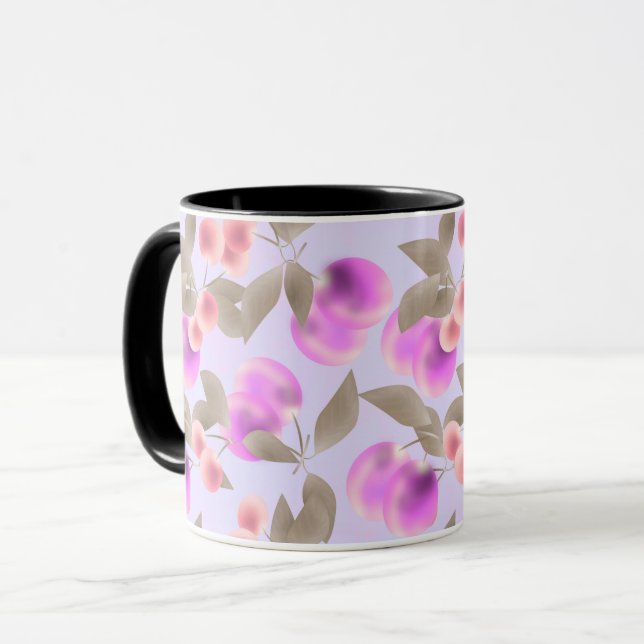 Mug Fruits prune légère sans couture baies violettes c (Devant gauche)