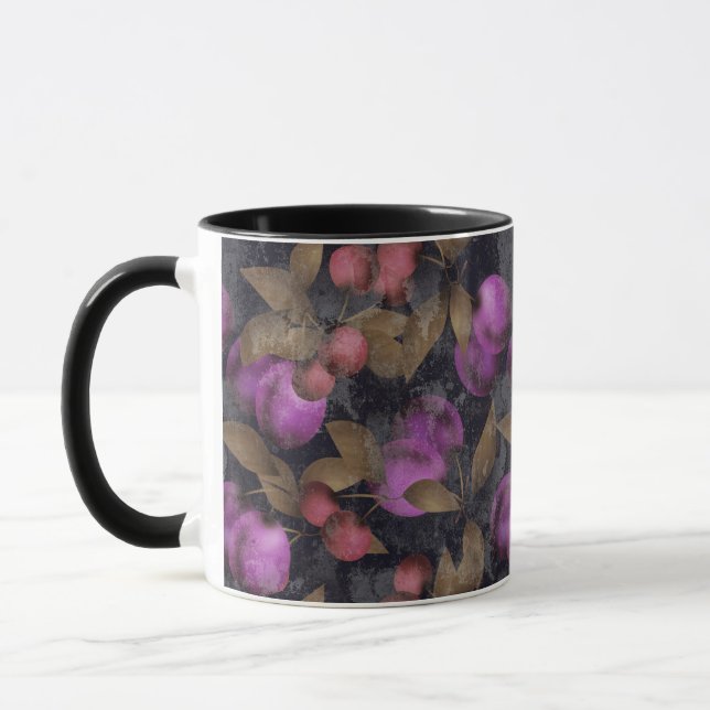 Mug Fruits prune sombre sans couture baies violettes c (Gauche)