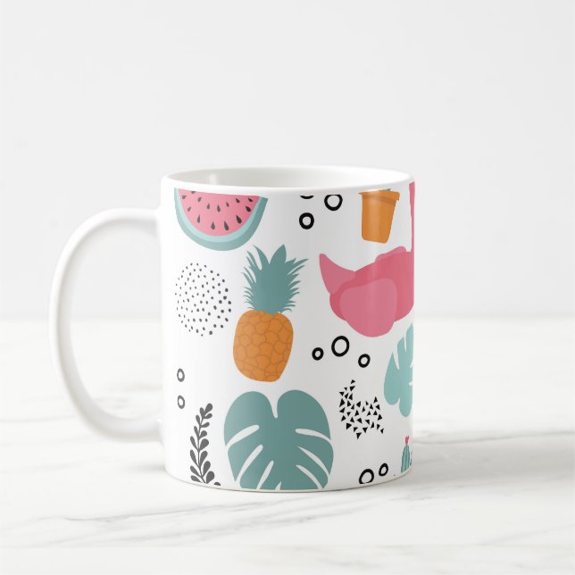 Mug Fruits tropicaux : motif répétitif. (Gauche)