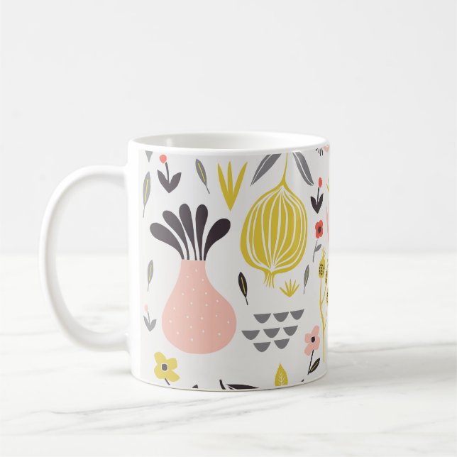 Mug Fruits vintages, fleurs : motif sans soudure. (Gauche)