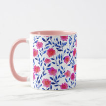 Fuchsia Fleurs de Printemps Aquarelle Botanique