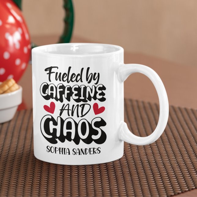 Mug Fueled by Caffeine and Chaos Funny Coffee Lovers (Créateur téléchargé)