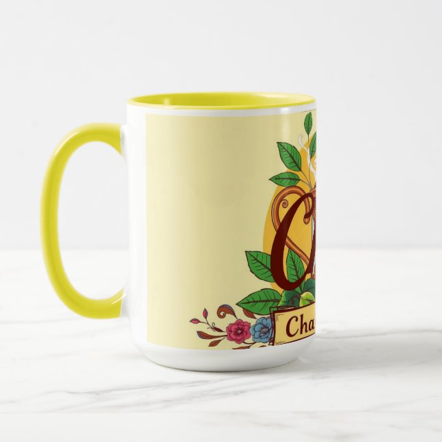 Mug Fueled By Chai & Tawakkul | Floral Islamic Teapot  (Gauche)