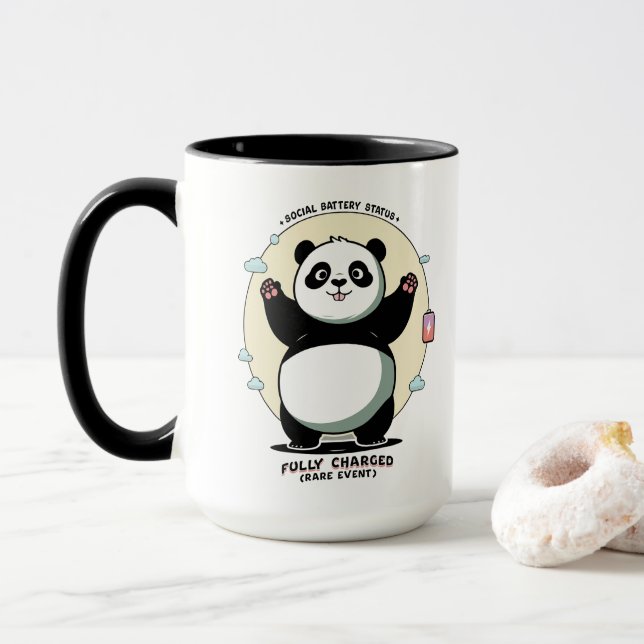 Mug Fully Charged Rare Event – Social Battery (Avec donut)