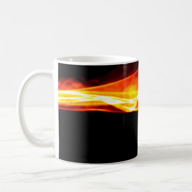Mug Fumée rouge Abstraite Feu sur arrière - plan noir. (Gauche)