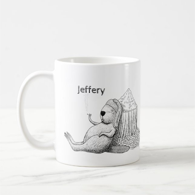 Mug Fumer les mauvaises herbes Relaxant Beaver Funny N (Gauche)