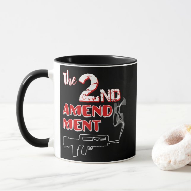 Mug Fumer une arme - 2ème amendement muet (Avec donut)