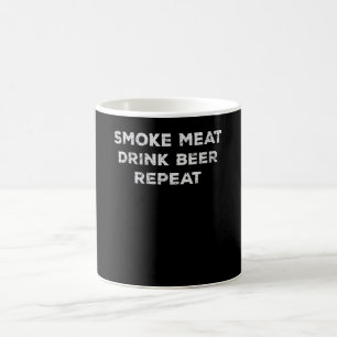 Mug Fumer Viande Boire Bière Répéter Amoureux Drôle