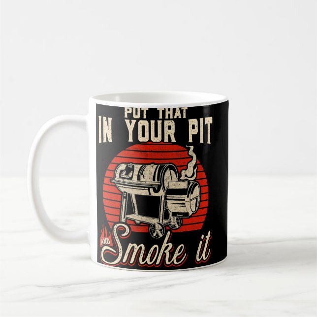 Mug Fumeur de viande grillades barbecue barbe maître g (Gauche)